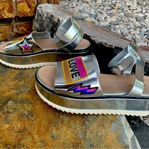 Silver platform Aldo Sandals